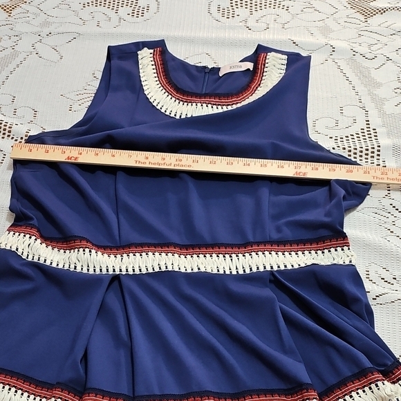 JustFab Navy Blue And Maroon Sleeveless Dress - Picture 5 of 11